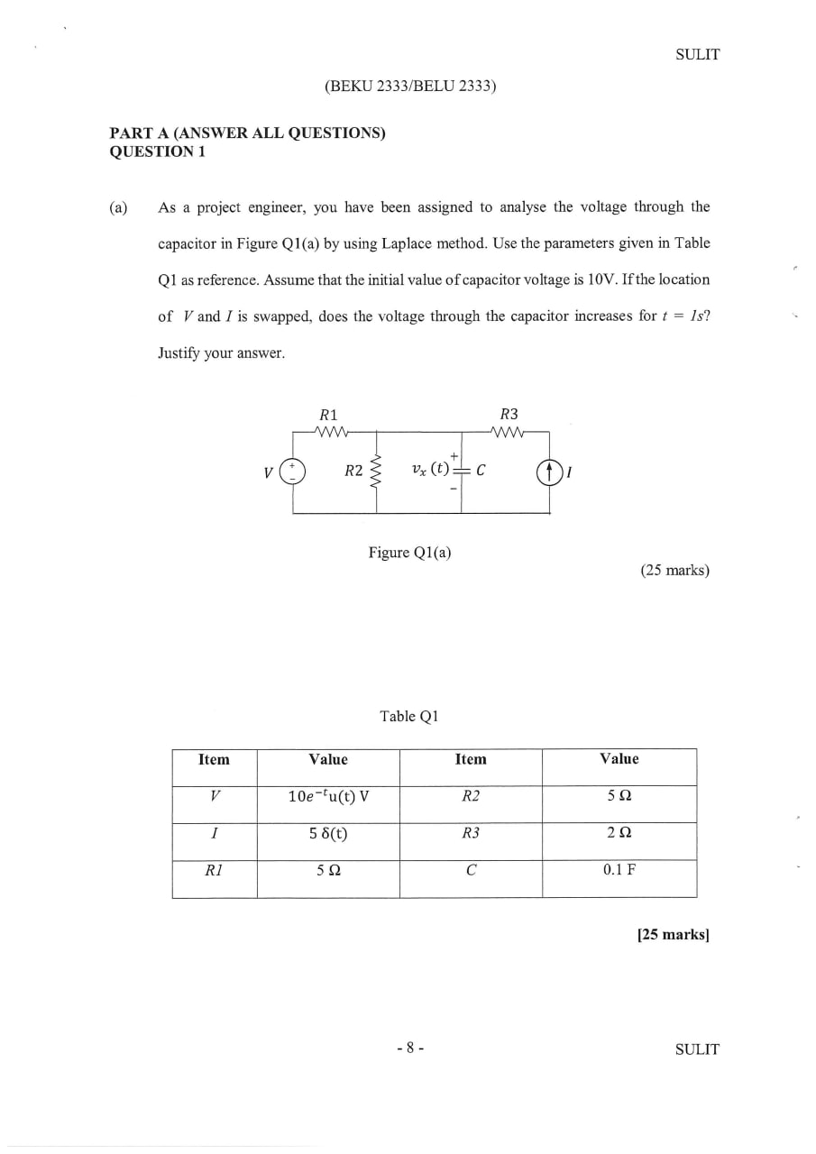 ( BEKU 2 3 3 3 / BELU 2 3 3 3 ) PART A ( ANSWER