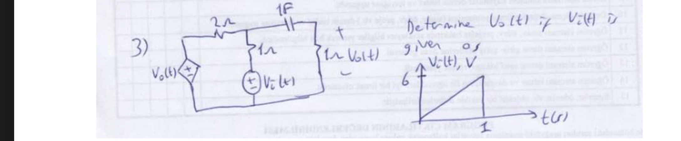 Determine V 0 ( t ) if V i ( t ) is given as