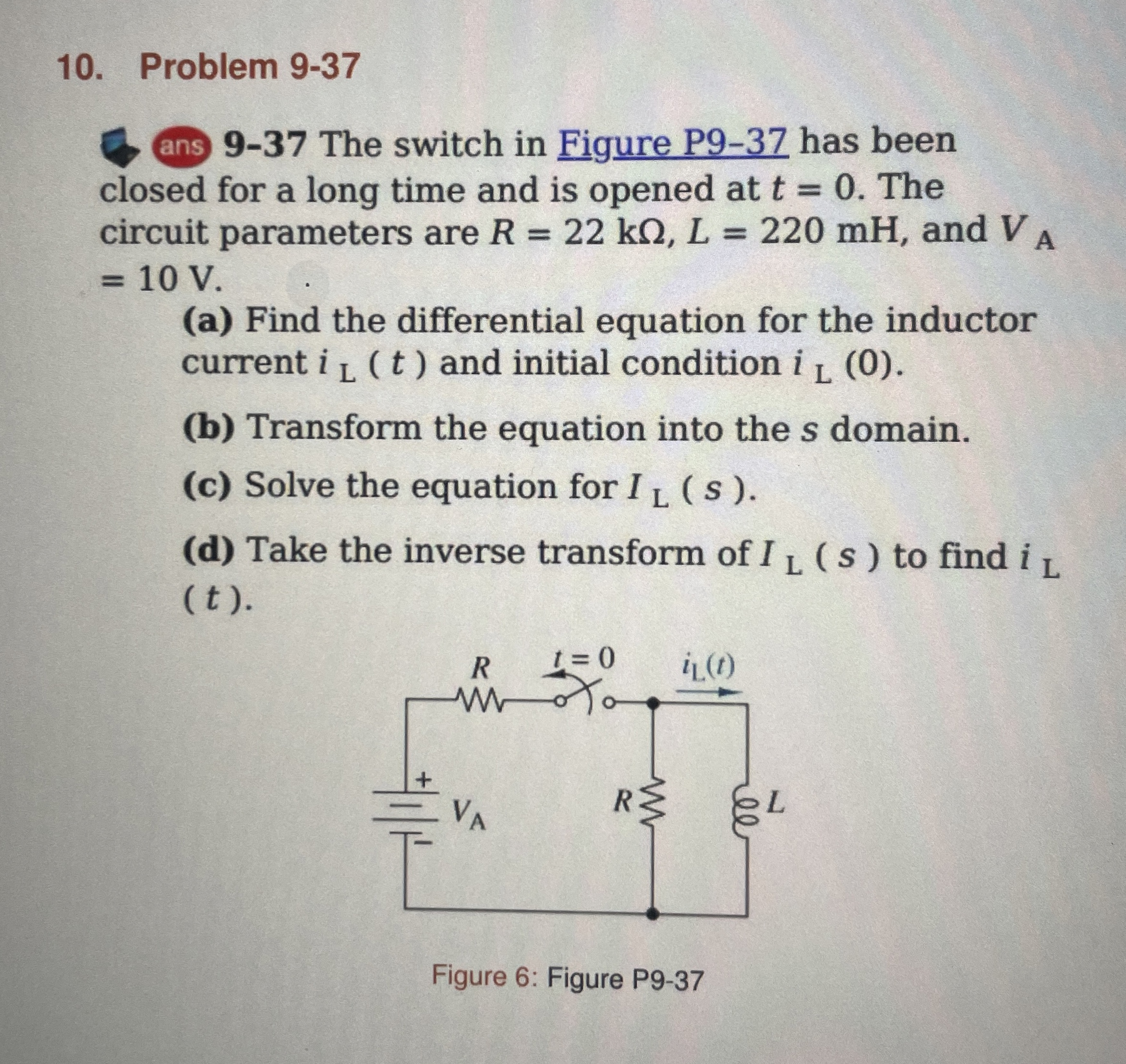 Problem 9 - 3 7 ans 9 - 3 7 The switch in Figure