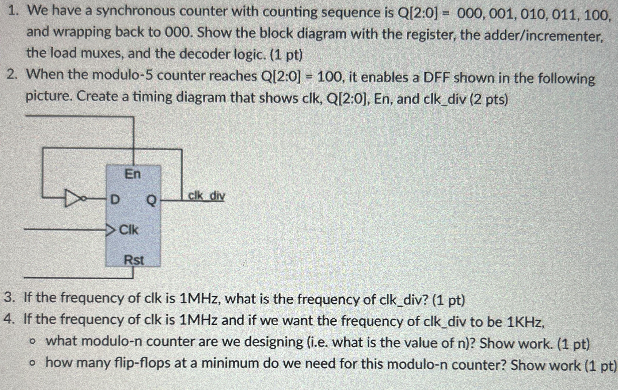 We have a synchronous counter with counting