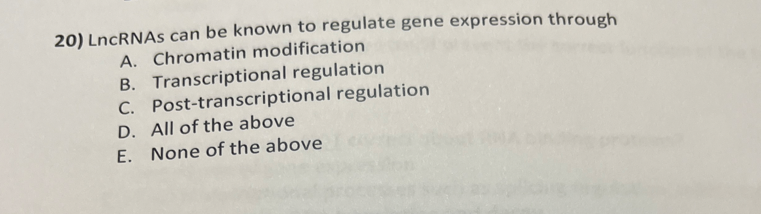 LncRNAs can be known to regulate gene expression