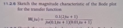 1 1 . 2 . 6 Sketch the magnitude characteristic