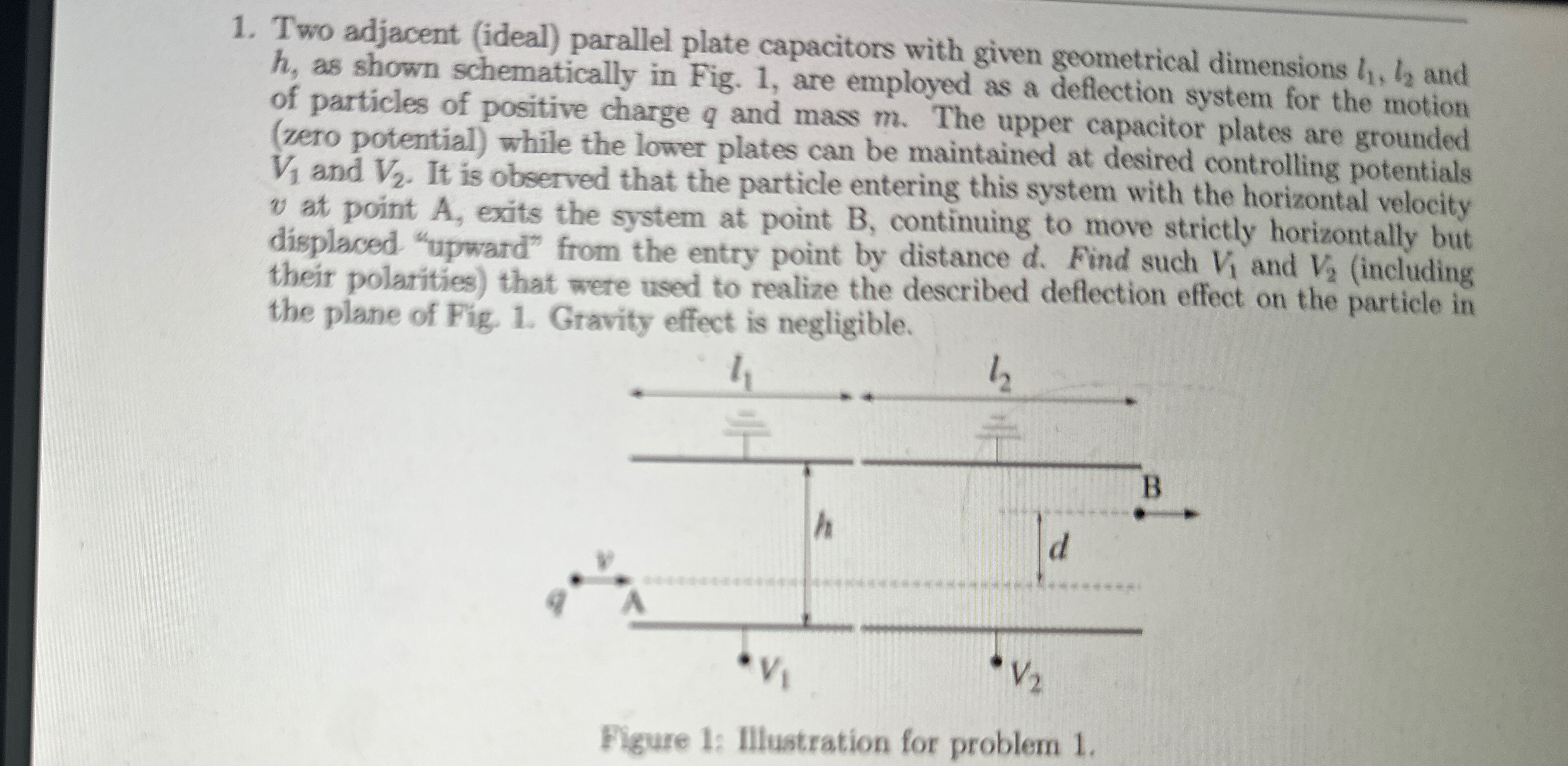 Two adjacent ( ideal ) parallel plate capacitors