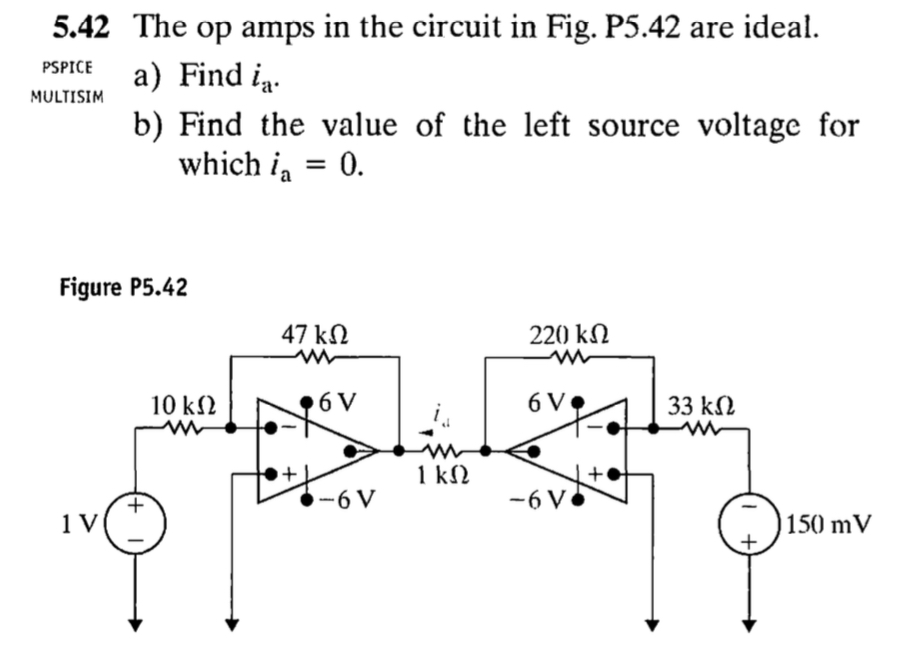 5 . 4 2 The op amps in the circuit in Fig. P 5 .