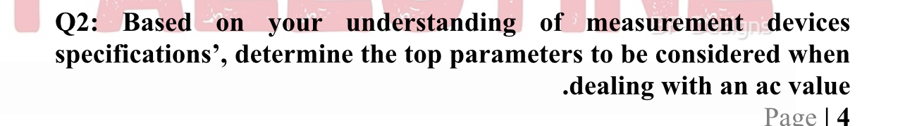 Q 2 : Based on your understanding of measurement