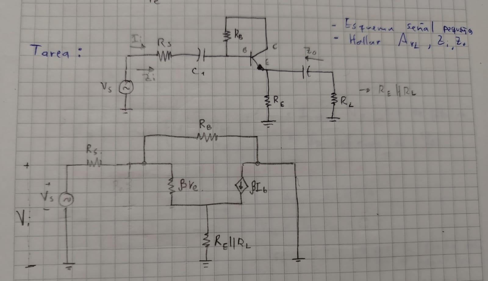 Find Avl, Zo , Zi . The signal below is the small