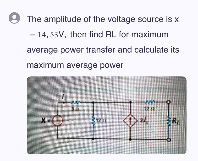 The amplitude of the voltage source is x = 1 4 ,