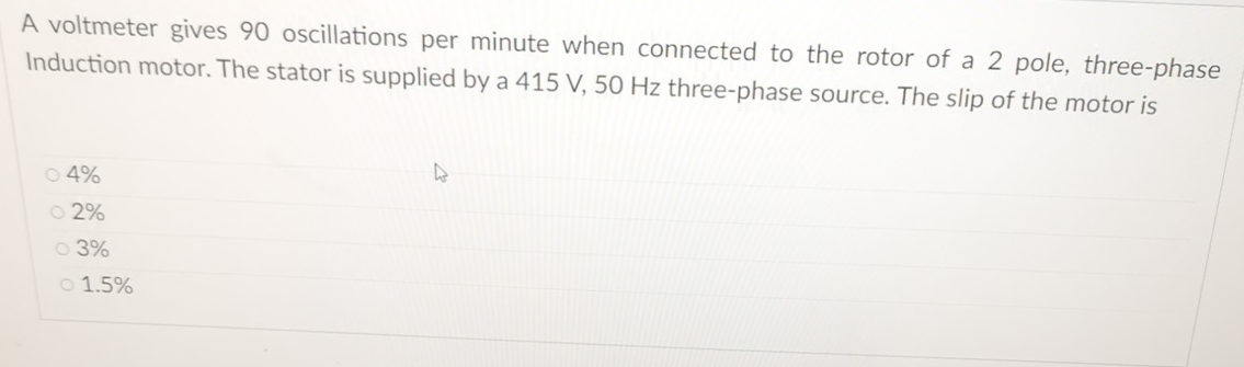 A voltmeter gives 9 0 oscillations per minute