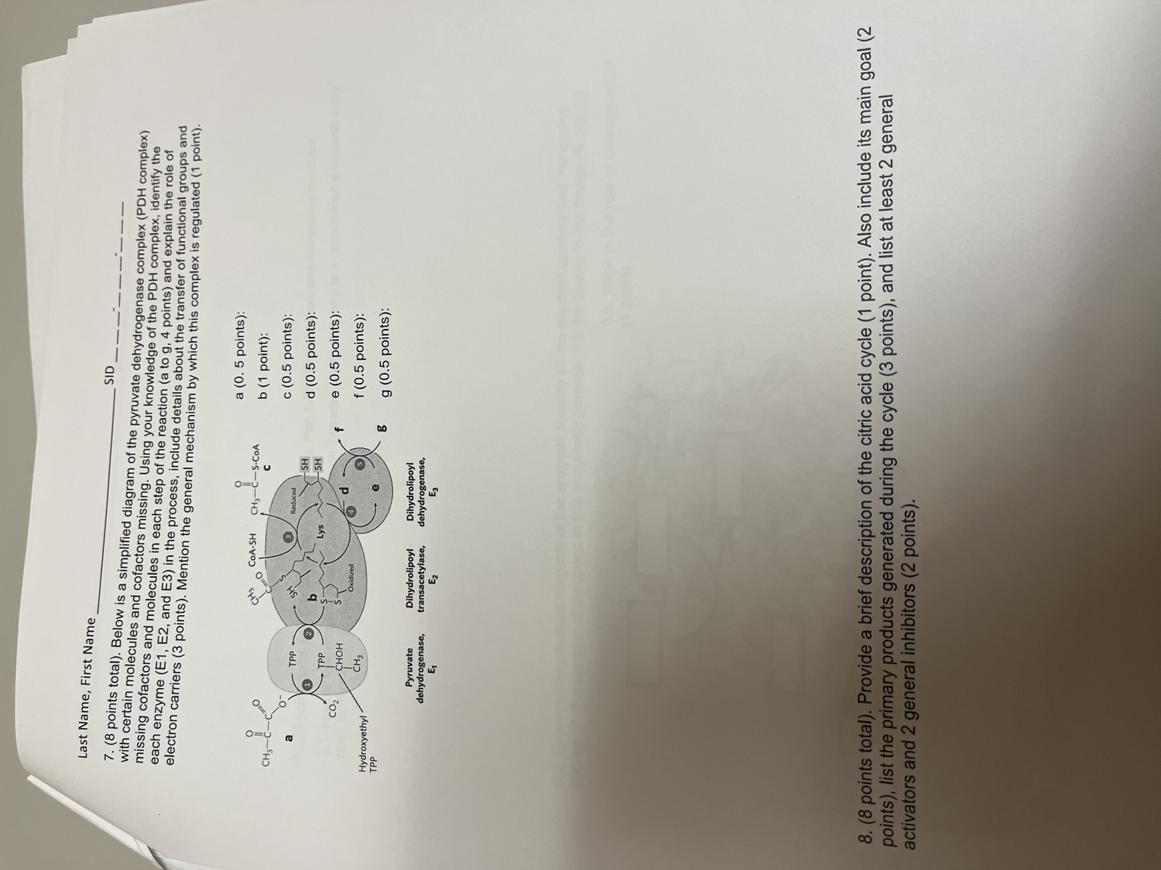 Last Name, First Name q , SID 7 . ( 8 points