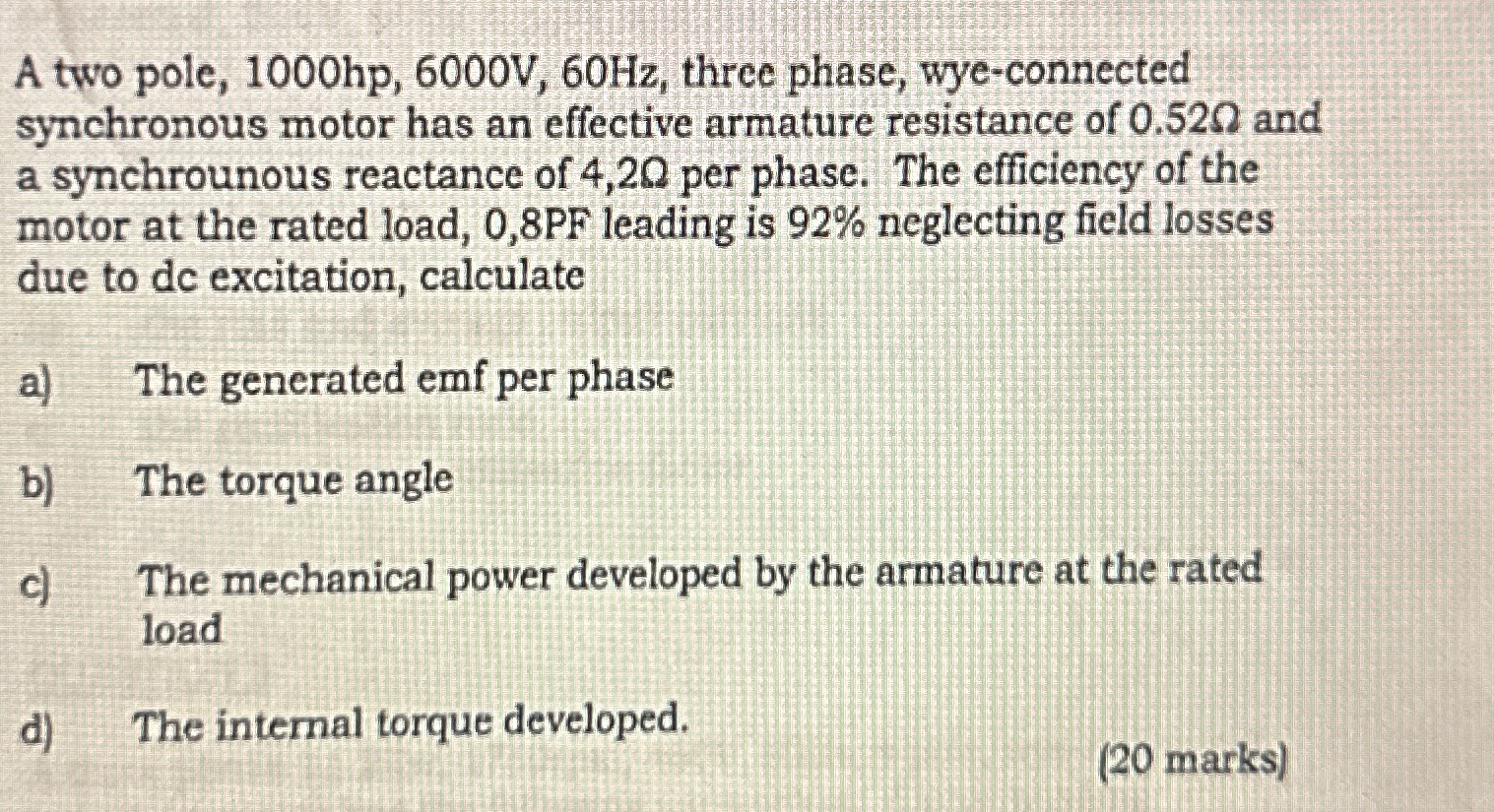 A two pole, 1 0 0 0 h p , 6 0 0 0 V , 6 0 H z ,
