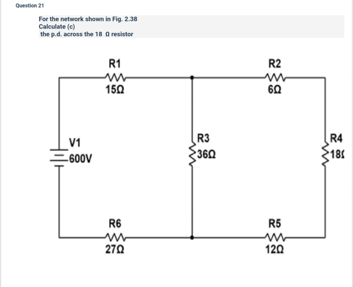 Question 2 1 For the network shown in Fig. 2 . 3