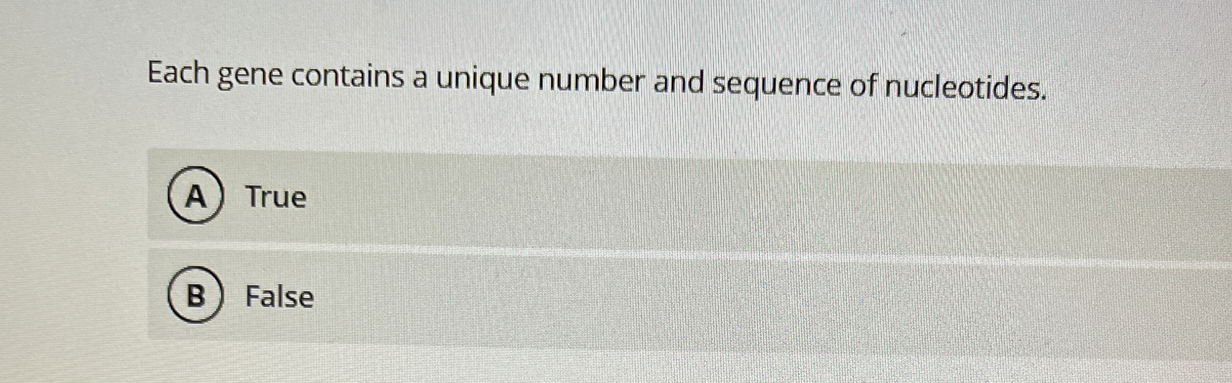 Each gene contains a unique number and sequence