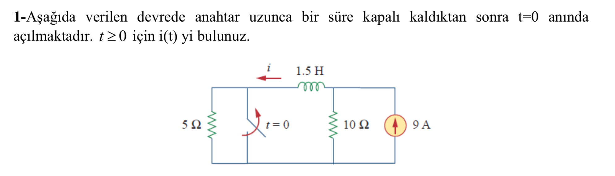 1 - In the circuit given below, the switch is