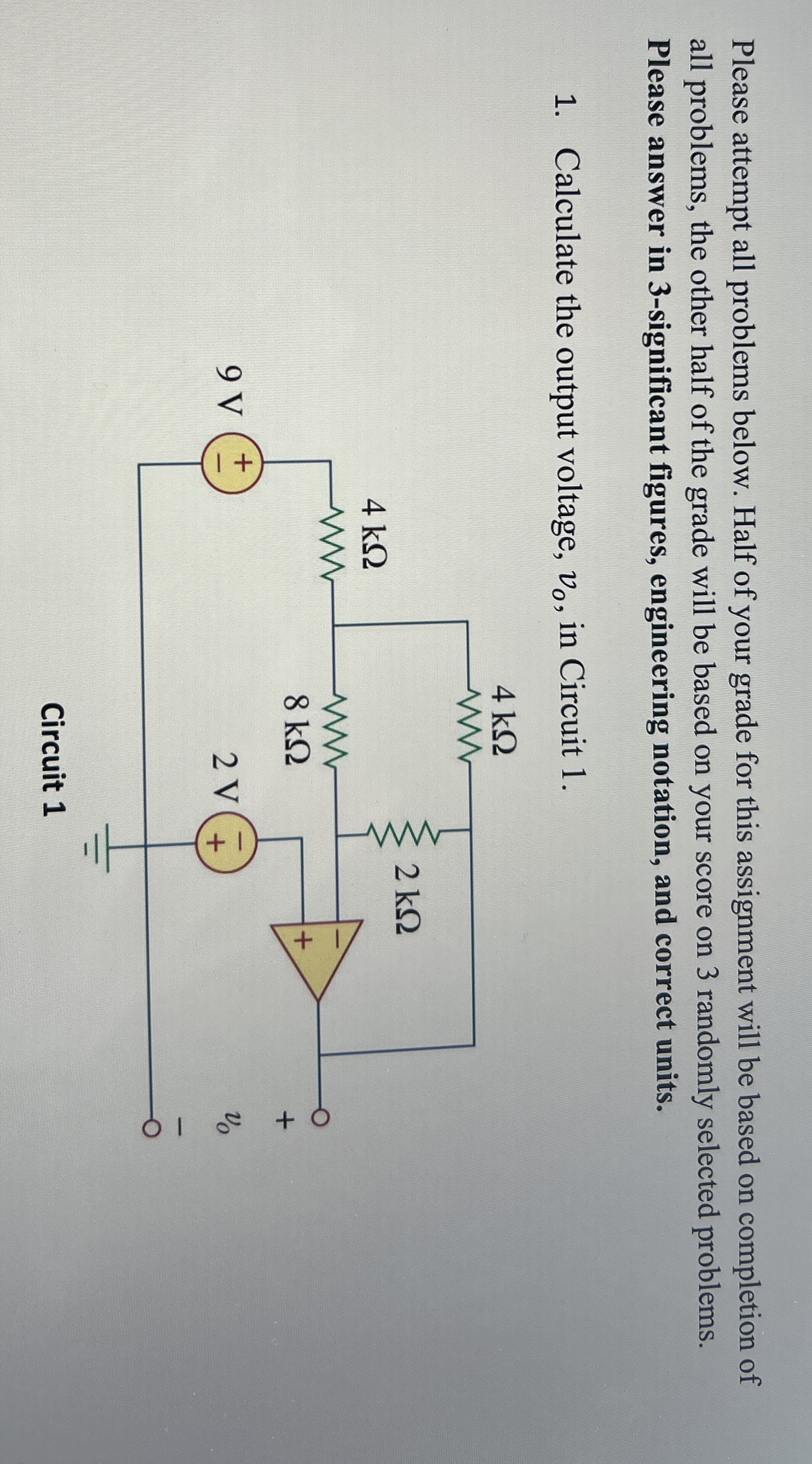 Please attempt all problems below. Half of your