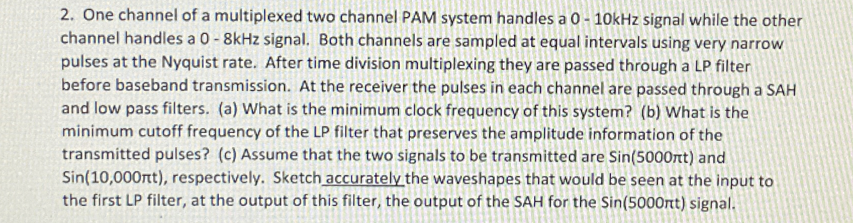 One channel of a multiplexed two channel PAM