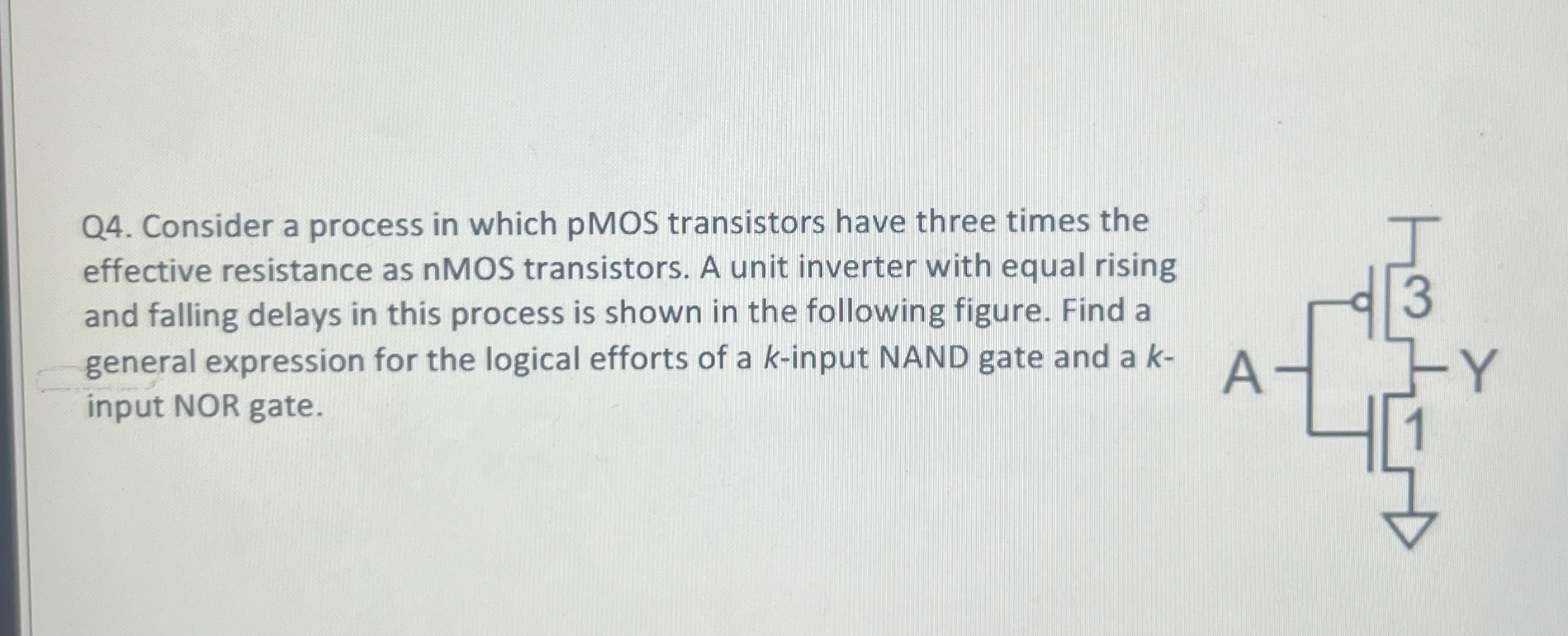Q 4 . Consider a process in which pMOS