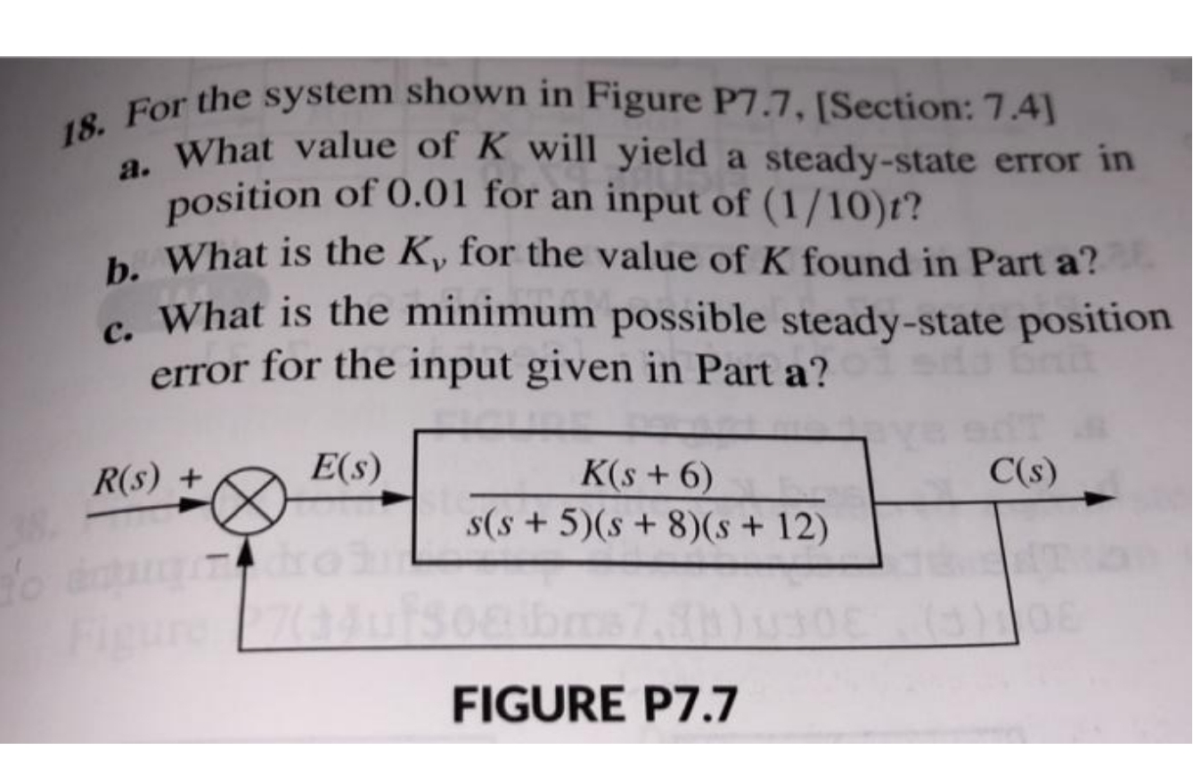For the system shown in Figure P 7 . 7 , [