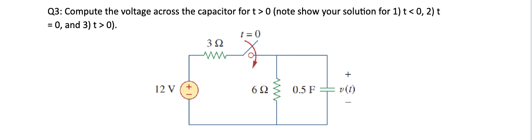 Q 3 : Compute the voltage across the capacitor
