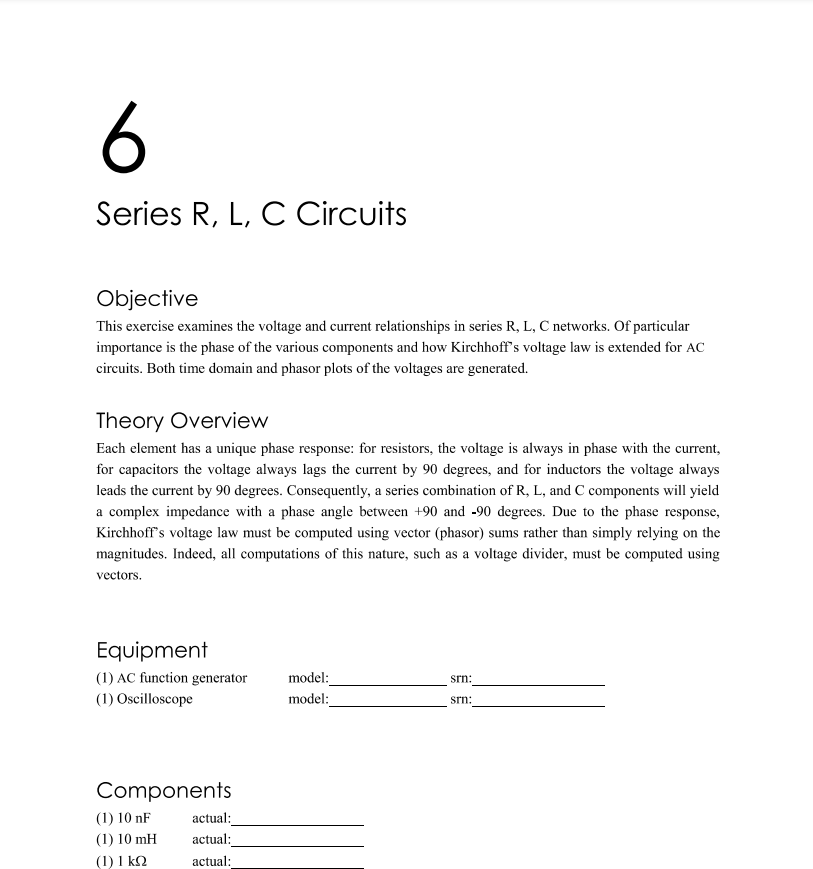 please fill out table 6 . 1 through table 6 . 6 ,