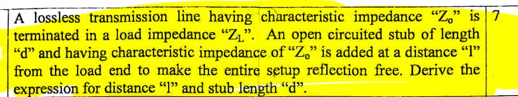 A lossless transmission line having