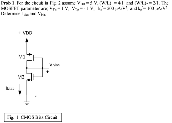 For the circuit in Fig. 2 assume V _ ( DD ) = 5 V