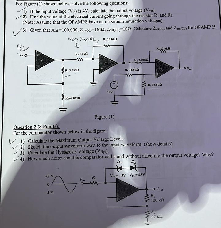 For Figure ( 1 ) shown below, solve the following