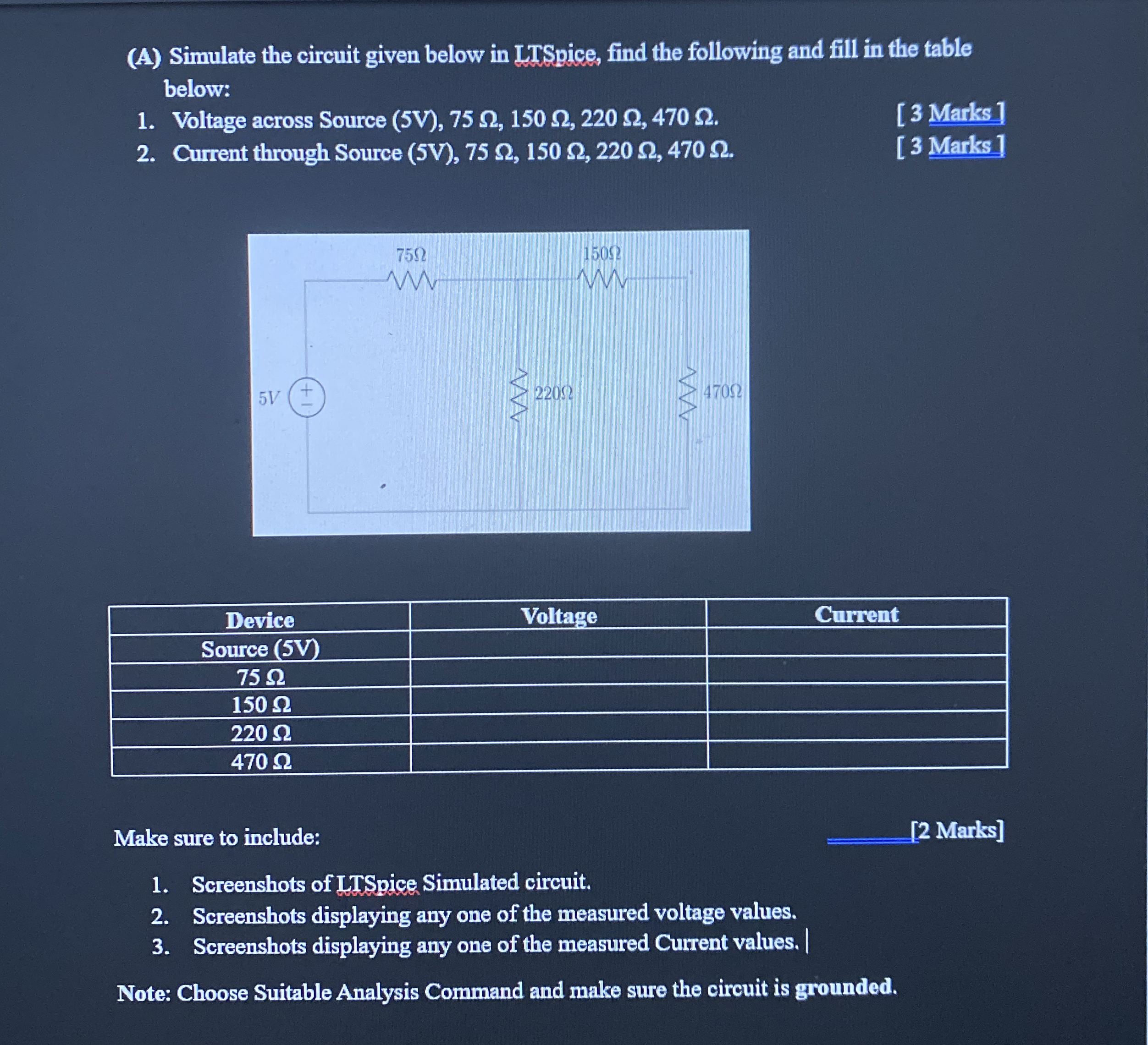 Please solve fast ( A ) Simulate the circuit