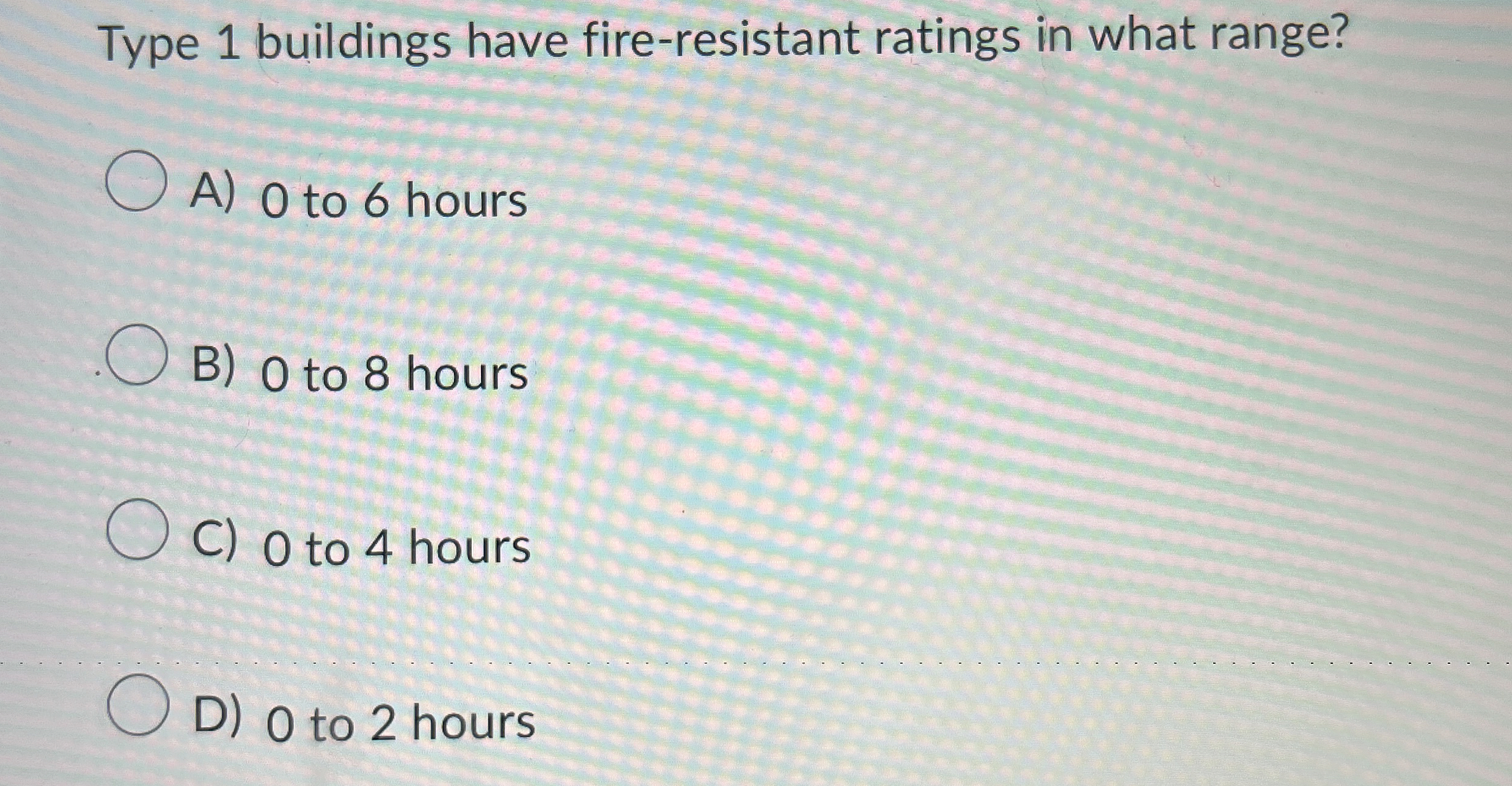 Type 1 buildings have fire - resistant ratings in