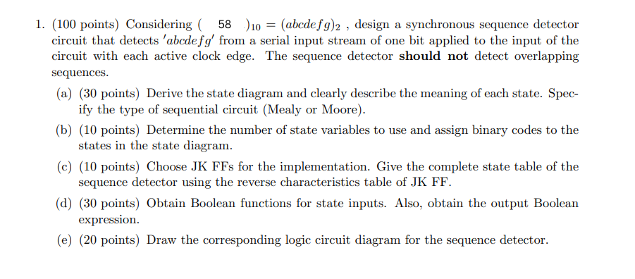 1 . ( 1 0 0 points ) Considering \ ( ( 5 8 \ quad
