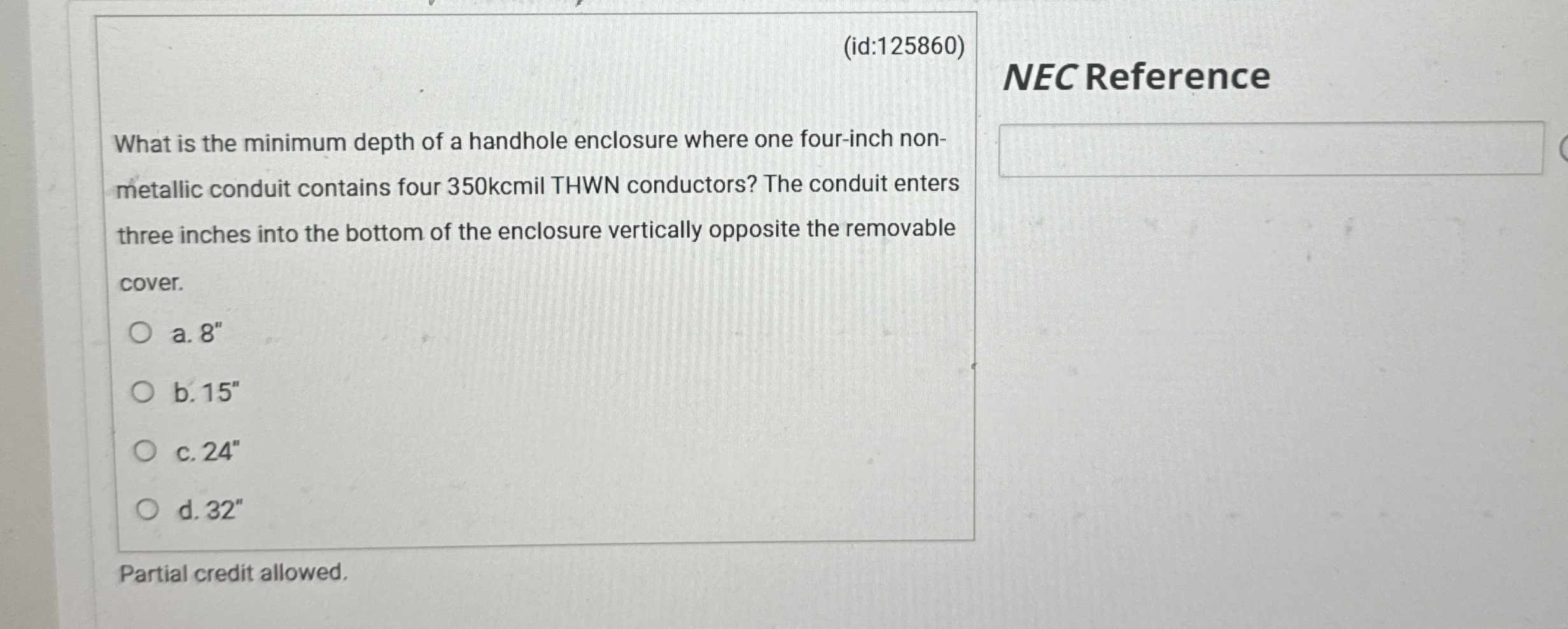 ( id: 1 2 5 8 6 0 ) NEC Reference What is the