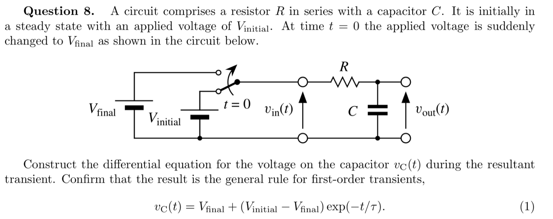 Question 8 . A circuit comprises a resistor R in
