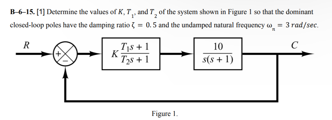 B - 6 - 1 5 . [ 1 ] Determine the values of K , T