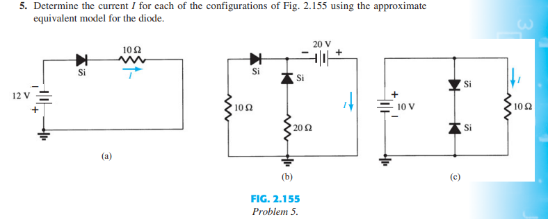 Determine the current I for each of the