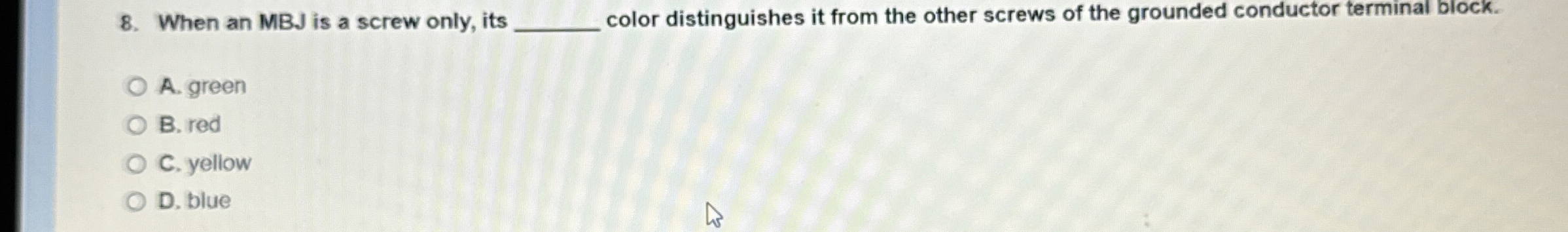 When an MBJ is a screw only, its q , color