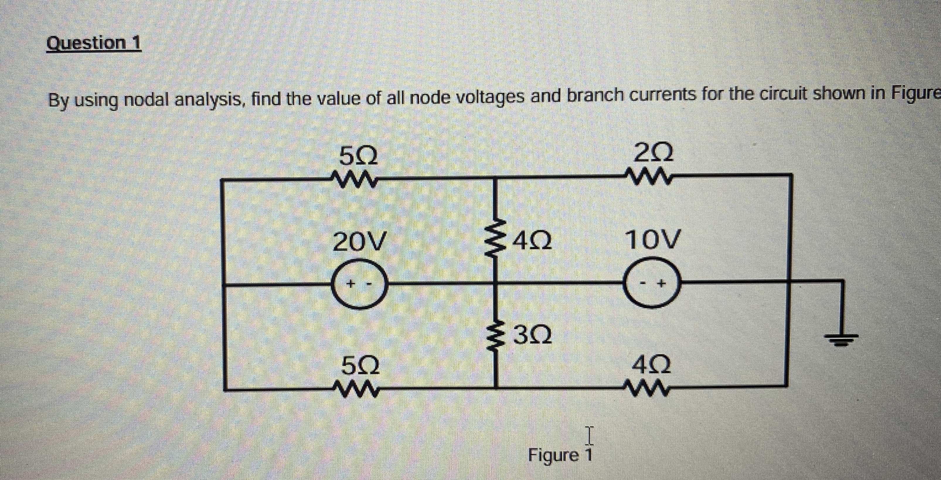 Question 1 By using nodal analysis, find the