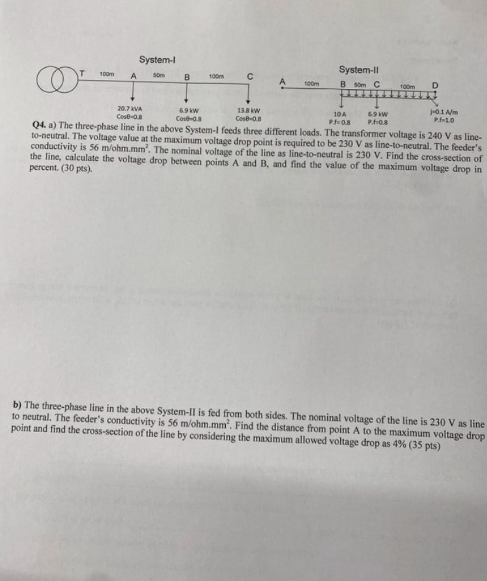 System - I to - a ) The three - phase line in the