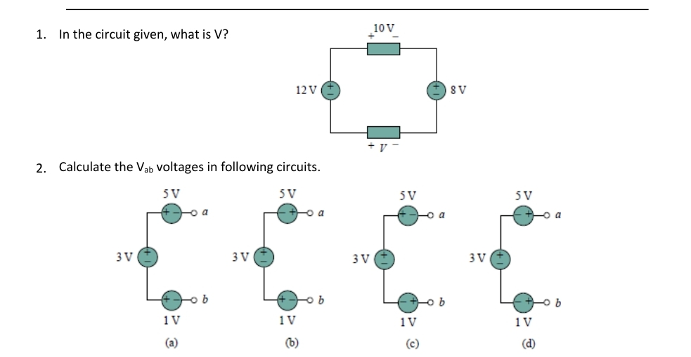 In the circuit given, what is V ? Calculate the V