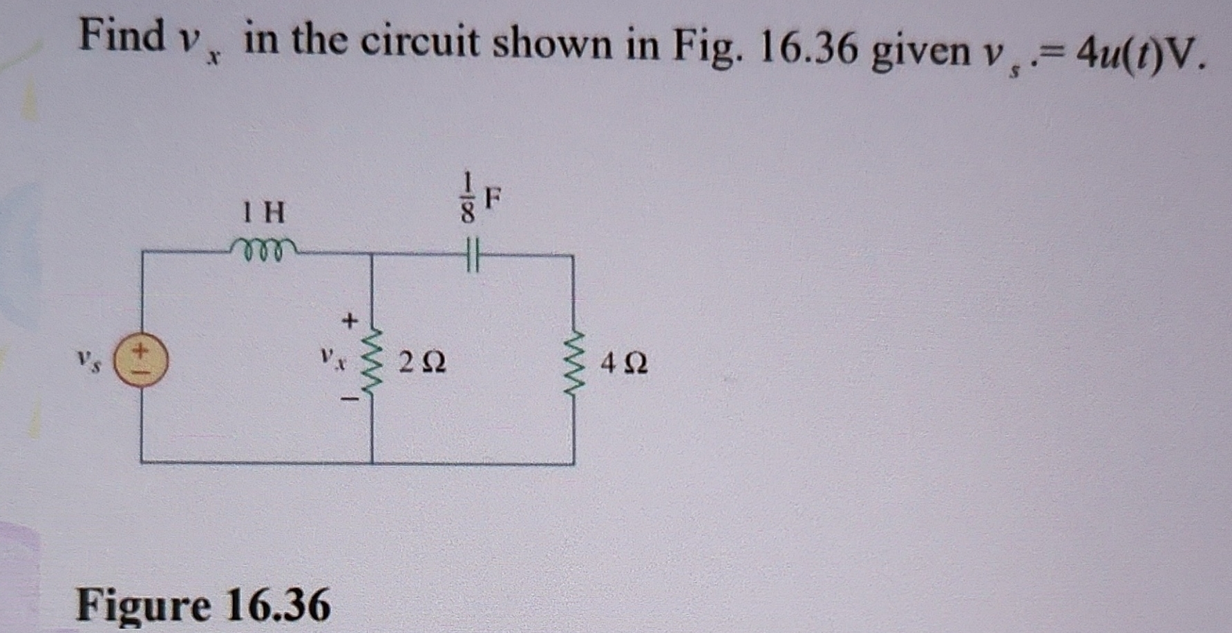 Find v x in the circuit shown in Fig. 1 6 . 3 6
