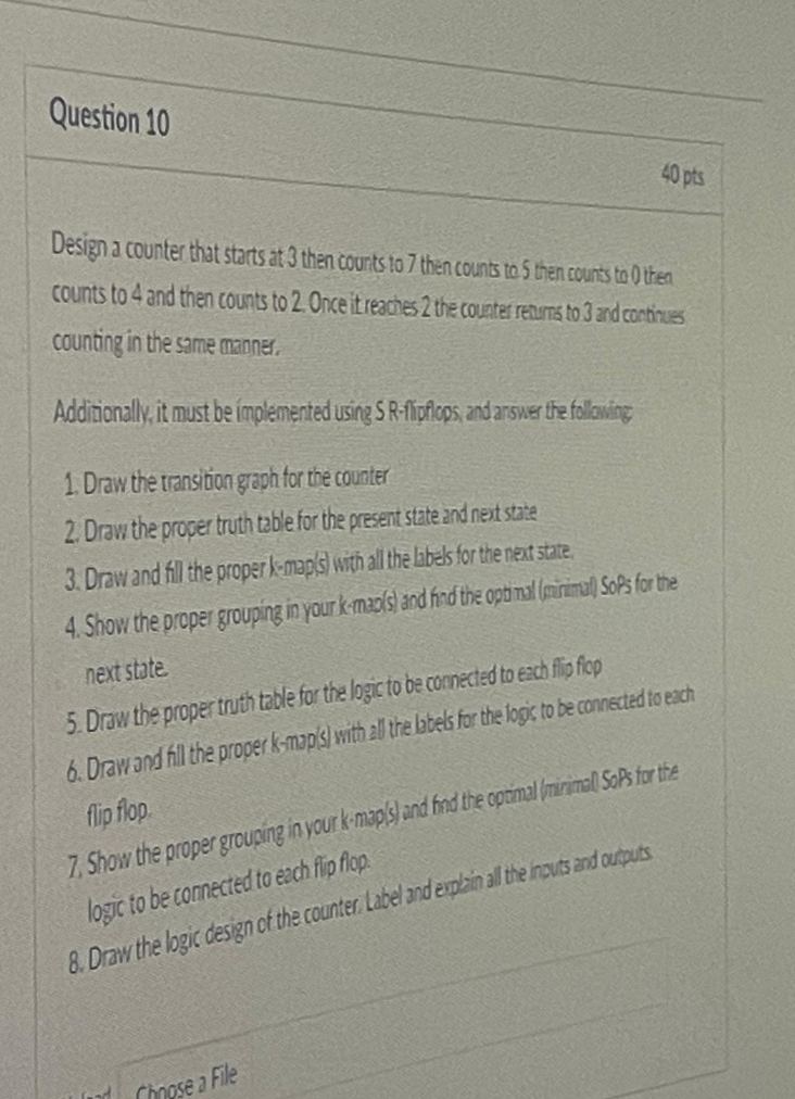 Question 1 0 Design a counter that starts at 3
