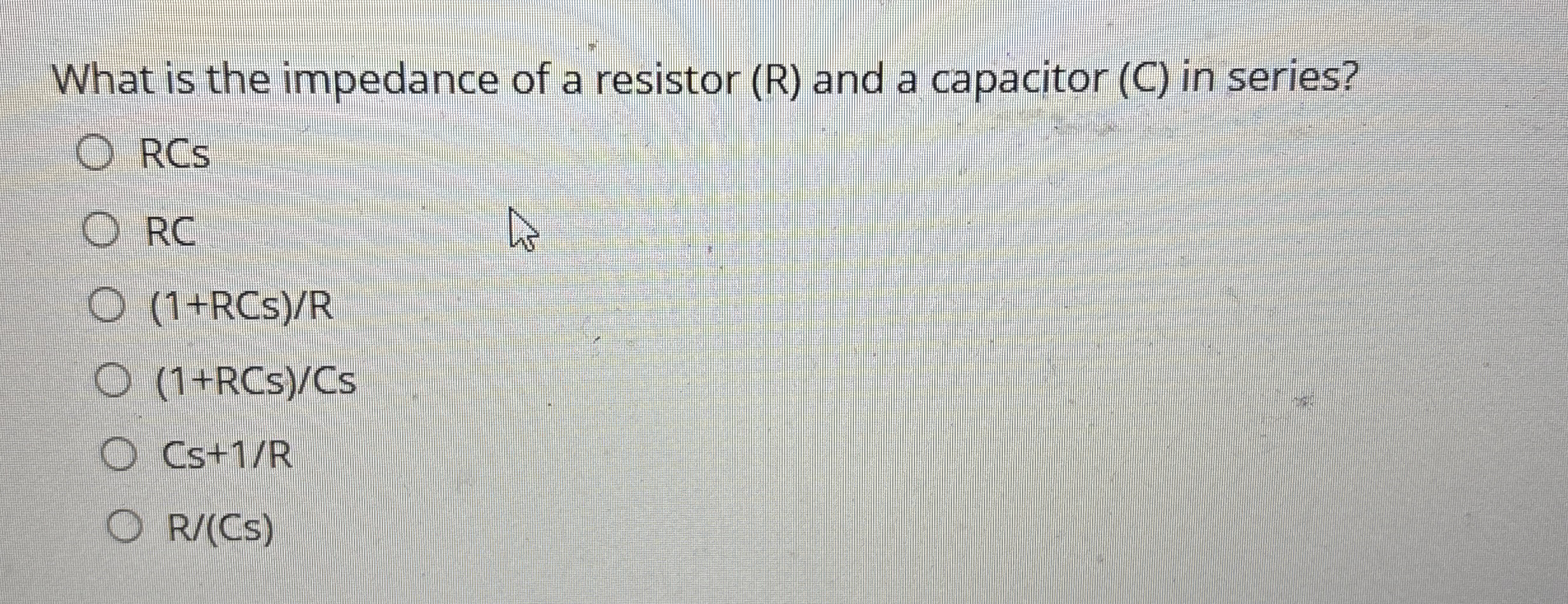 What is the impedance of a resistor ( R ) and a