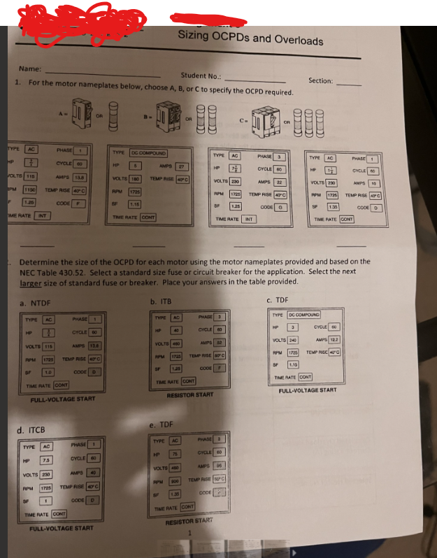 ASAP please Name: Student No . : Section: For the