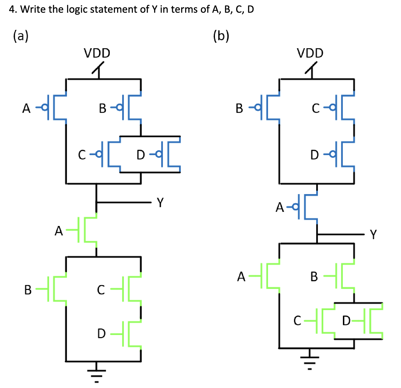 Write the logic statement of Y in terms of A , B
