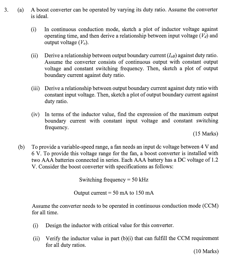 3 . ( a ) A boost converter can be operated by