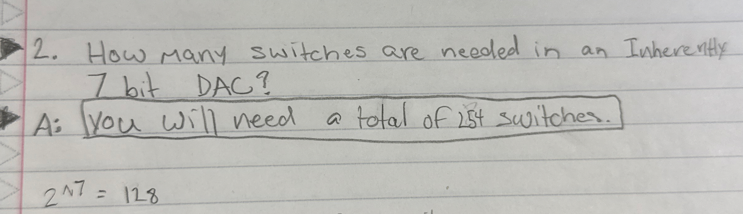 How many switches are needed in an Inherently 7