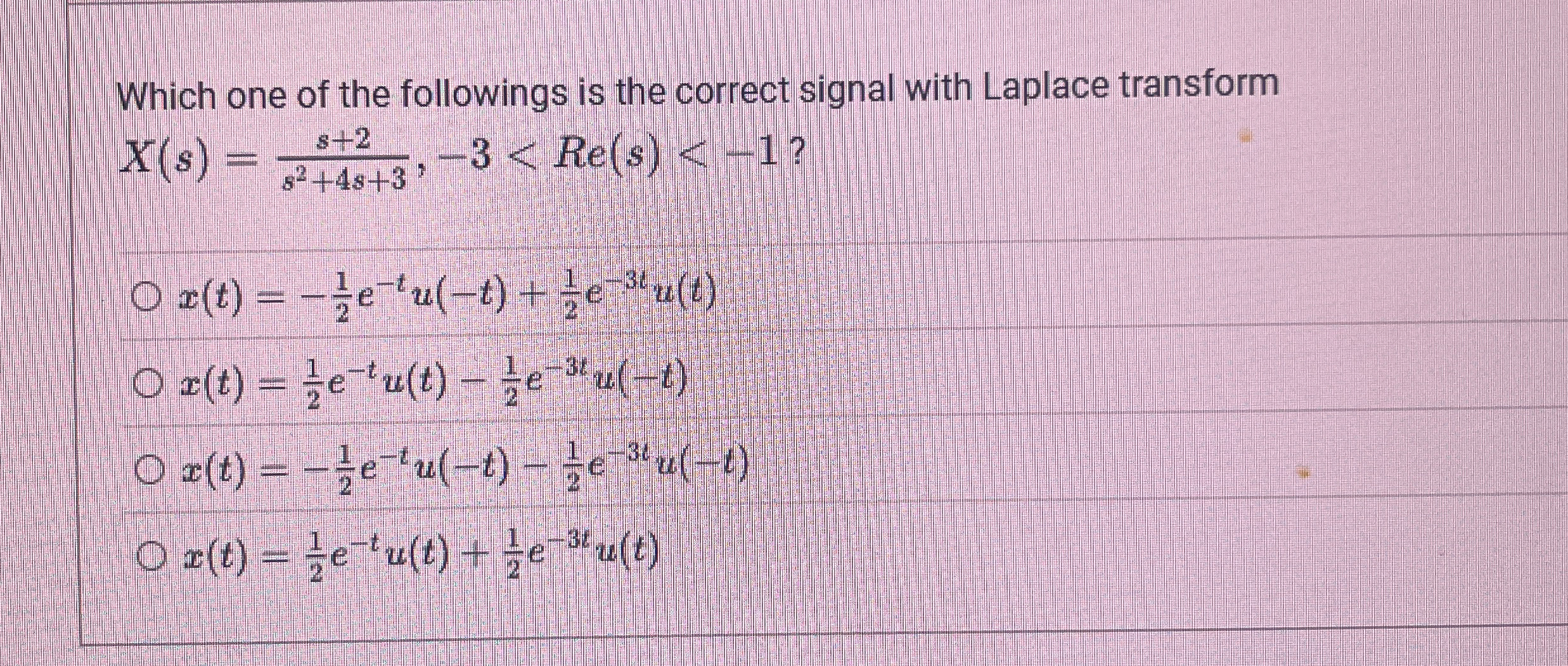 Which one of the followings is the correct signal