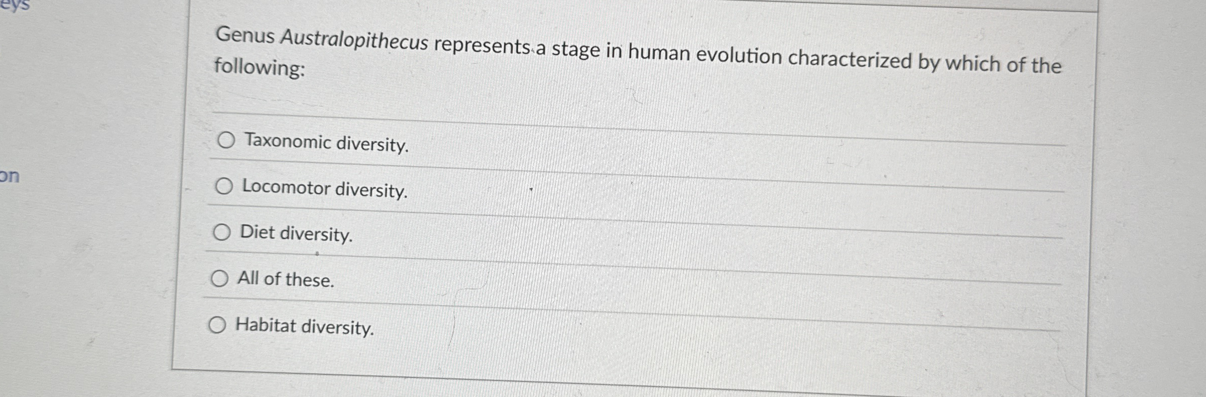Genus Australopithecus represents a stage in