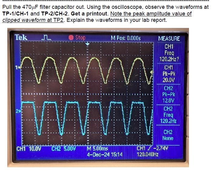 Pull the 4 7 0 muF filter capacitor out. Using