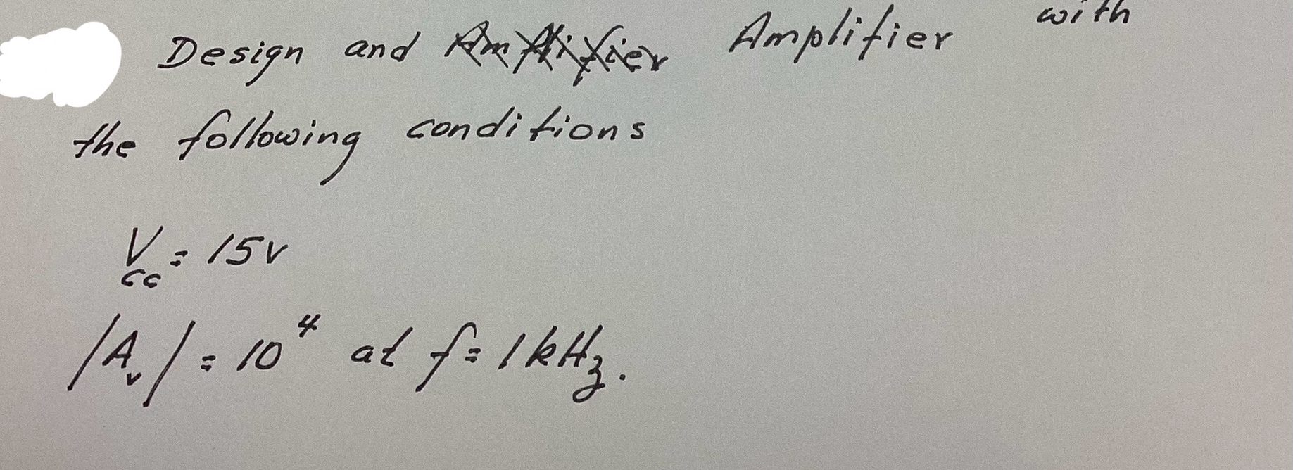 Urgent! Design and Rentexier Amplifier with the