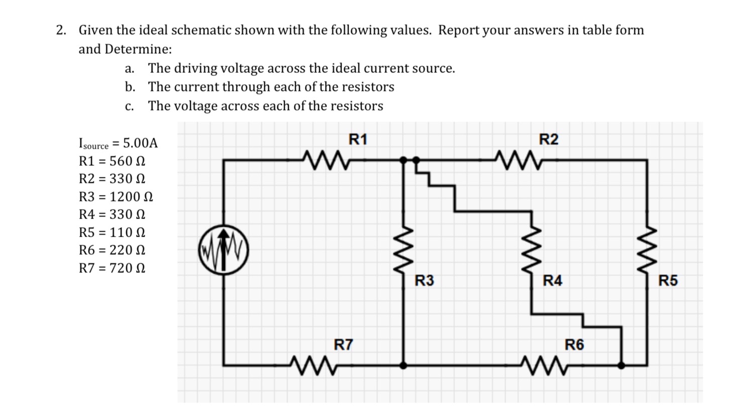 Given the ideal schematic shown with the