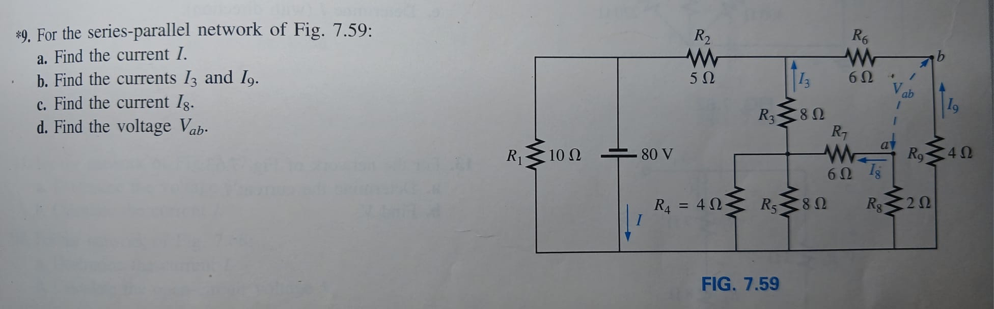 * 9 . For the series - parallel network of Fig. 7